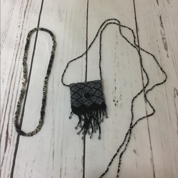 2 piece Beaded Purse Necklace BOHO - Picture 2 of 7